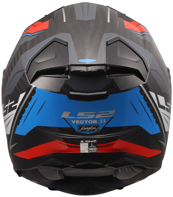LS2 FF811 Vector II Carbon Savage Grijs/Wit/Rood Integraalhelm ECE 22.06 – foto 4