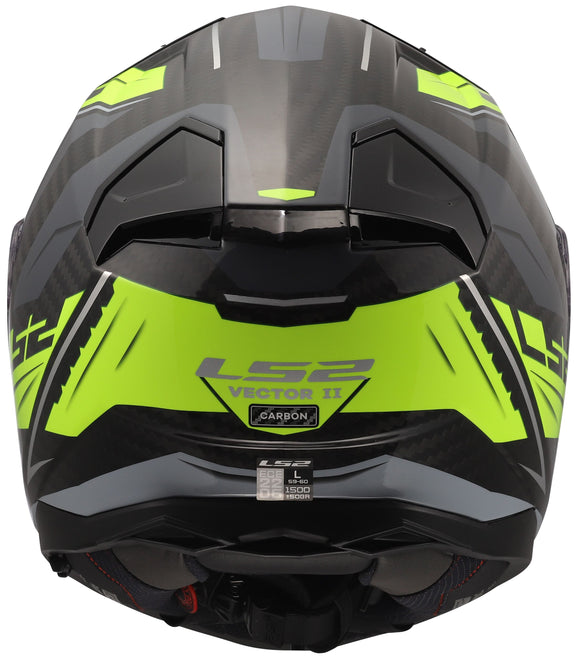 LS2 FF811 Vector II Carbon Savage Grijs/Neongeel Integraalhelm ECE 22.06 – foto 4