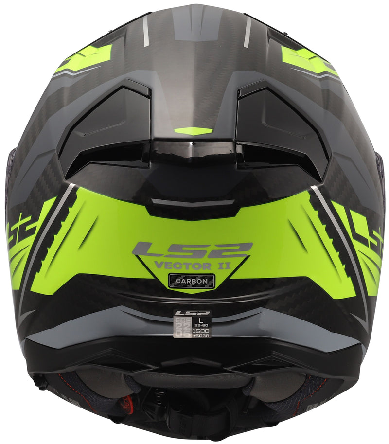 LS2 FF811 Vector II Carbon Savage Grijs/Neongeel Integraalhelm ECE 22.06 – foto 4