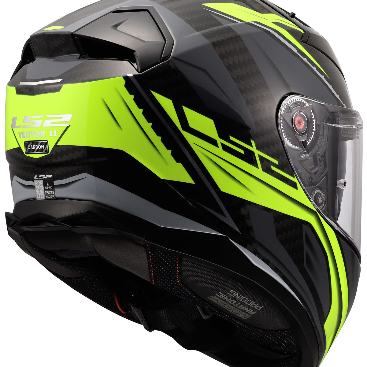 LS2 FF811 Vector II Carbon Savage Grijs/Neongeel Integraalhelm ECE 22.06 – foto 6