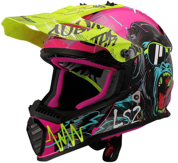 LS2 MX437 Fast Evo II Mini Gorilla Kinder Crosshelm ECE 22.06