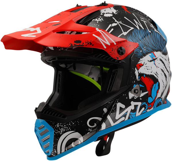 LS2 MX437 Fast Evo II Mini Starmaw Zwart Kindercrosshelm ECE 22.06
