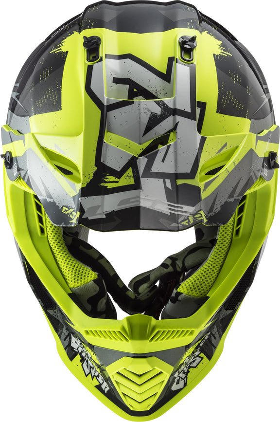 LS2 MX437 Fast Evo II Mini Crusher Glans Zwart H-v Geel Kindercrosshelm ECE 22.06 – foto 2