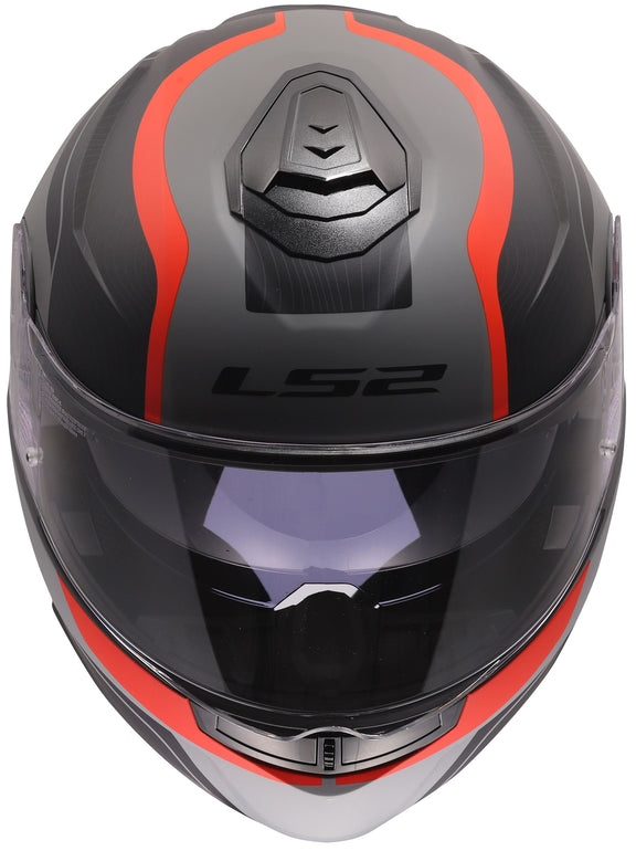 LS2 FF908 Strobe II Monza Mat Zwart Grijs Rood Systeemhelm ECE 22.06 – foto 3