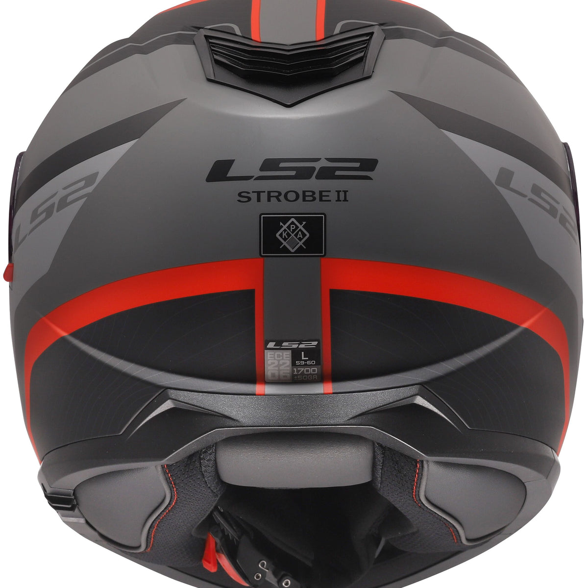 LS2 FF908 Strobe II Monza Mat Zwart Grijs Rood Systeemhelm ECE 22.06 – foto 4