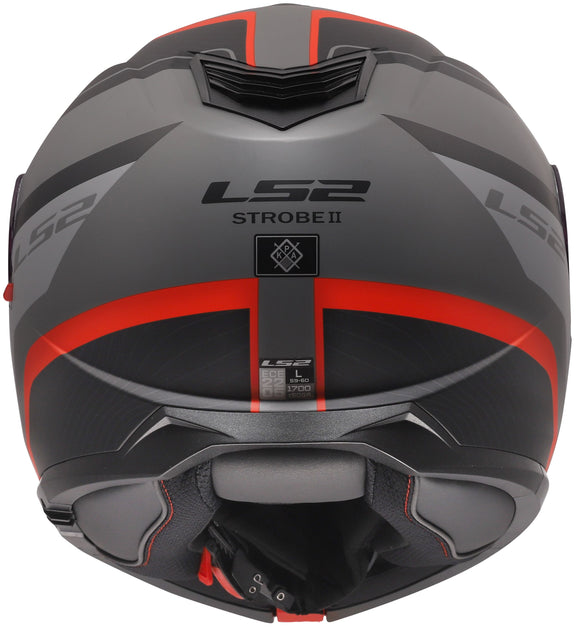 LS2 FF908 Strobe II Monza Mat Zwart Grijs Rood Systeemhelm ECE 22.06 – foto 4
