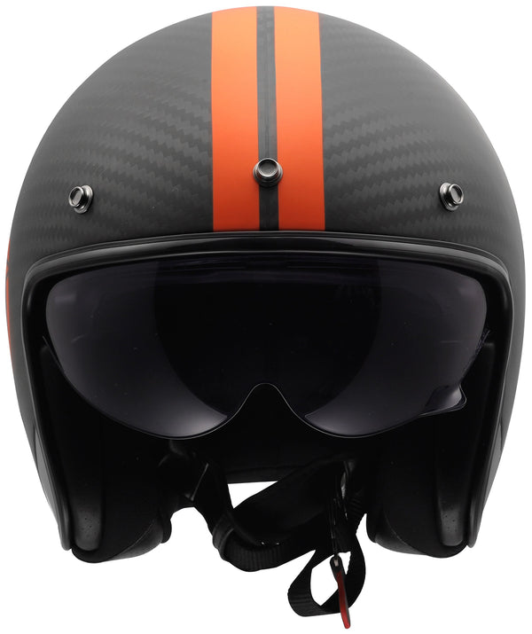 LS2 OF601 Bob II Carbon Star Grau/Orange Jethelm ECE 22.06