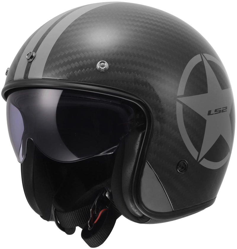 LS2 OF601 Bob II Carbon Star Grijs Jethelm ECE 22.06
