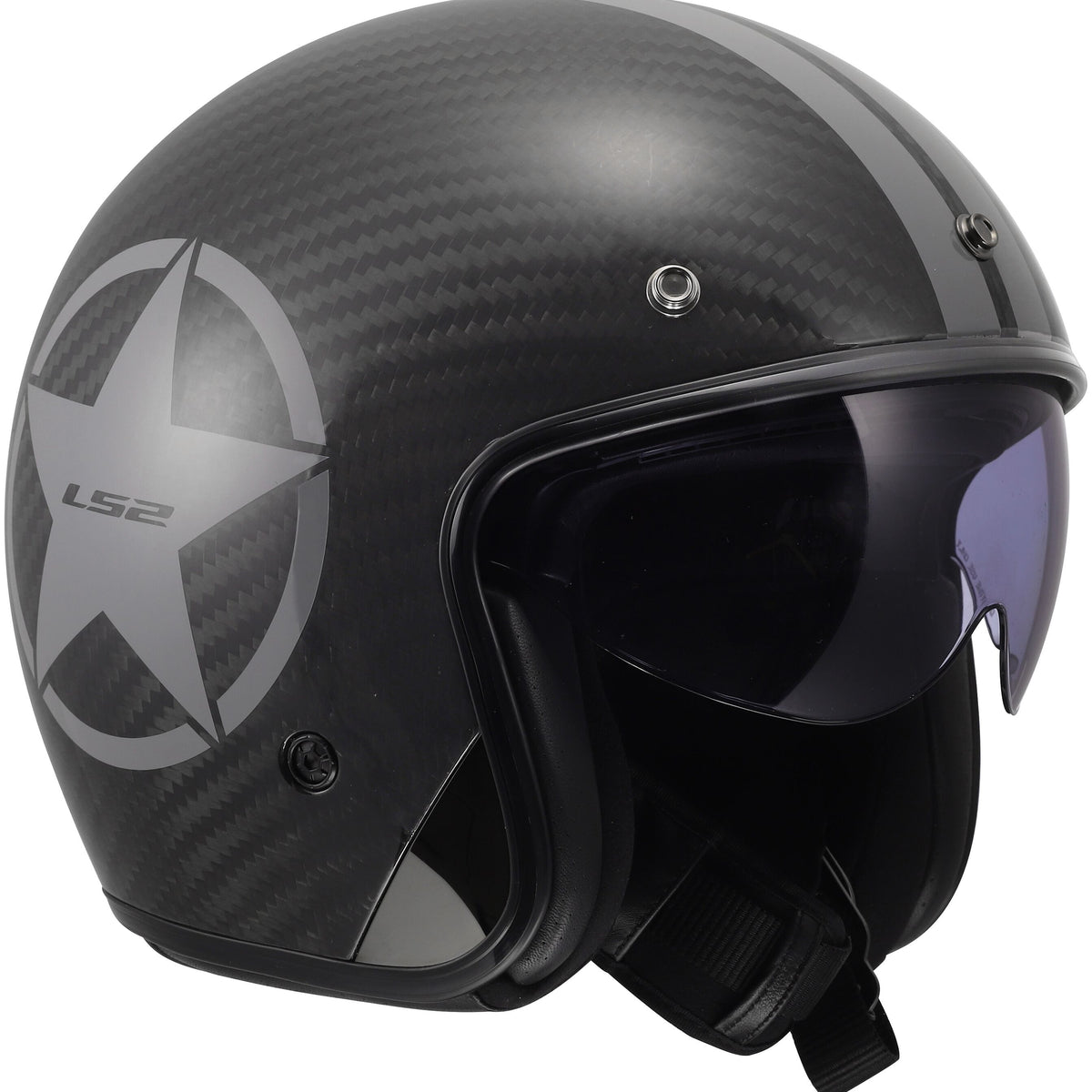 LS2 OF601 Bob II Carbon Star Grijs Jethelm ECE 22.06 – foto 2