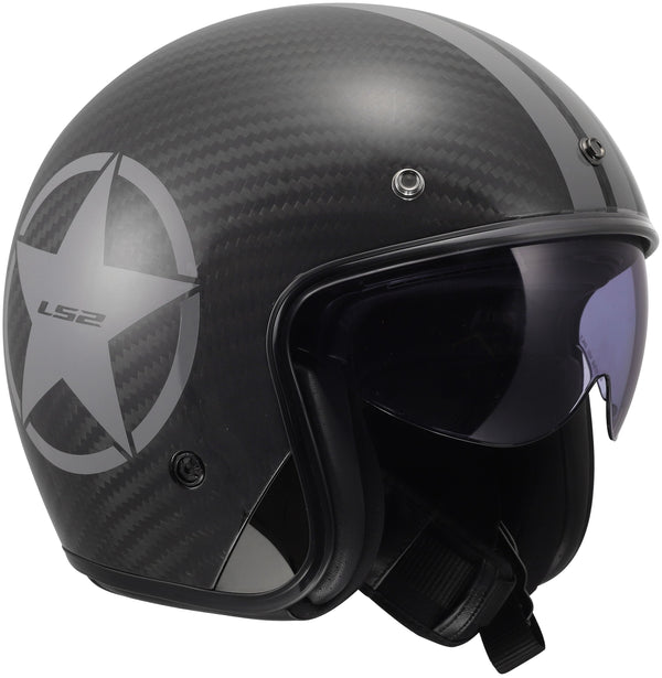 LS2 OF601 Bob II Carbon Star Grey Jethelm ECE 22.06