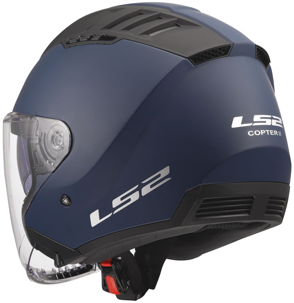 LS2 OF600 Copter II Solid Marineblauw Mat Jethelm ECE 22.06 – foto 3