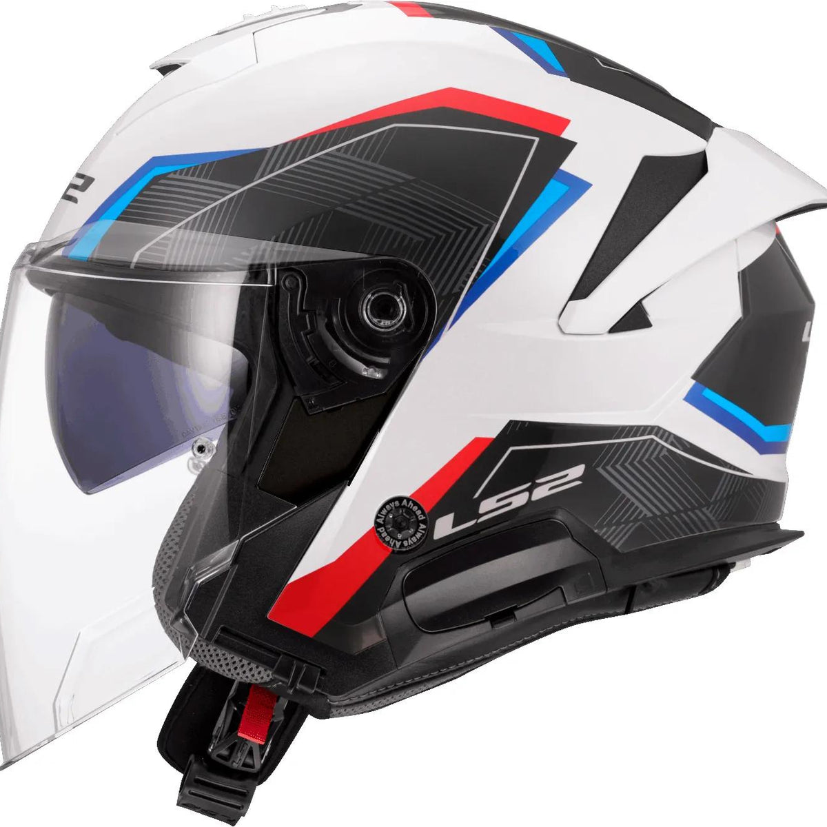 LS2 OF618 Verso II Air Wit/Blauw/Rood Size Jethelm ECE 22.06