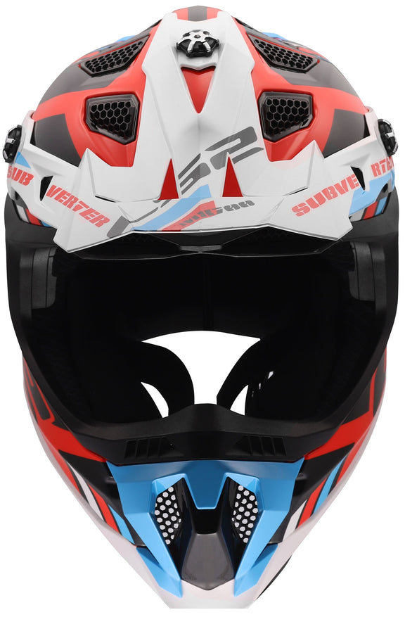 LS2 MX700 Subverter Evo II Stomp Wit/Blauw/Rood Crosshelm ECE 22.06 – foto 3