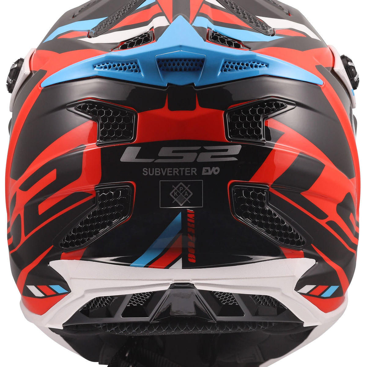 LS2 MX700 Subverter Evo II Stomp Wit/Blauw/Rood Crosshelm ECE 22.06 – foto 4
