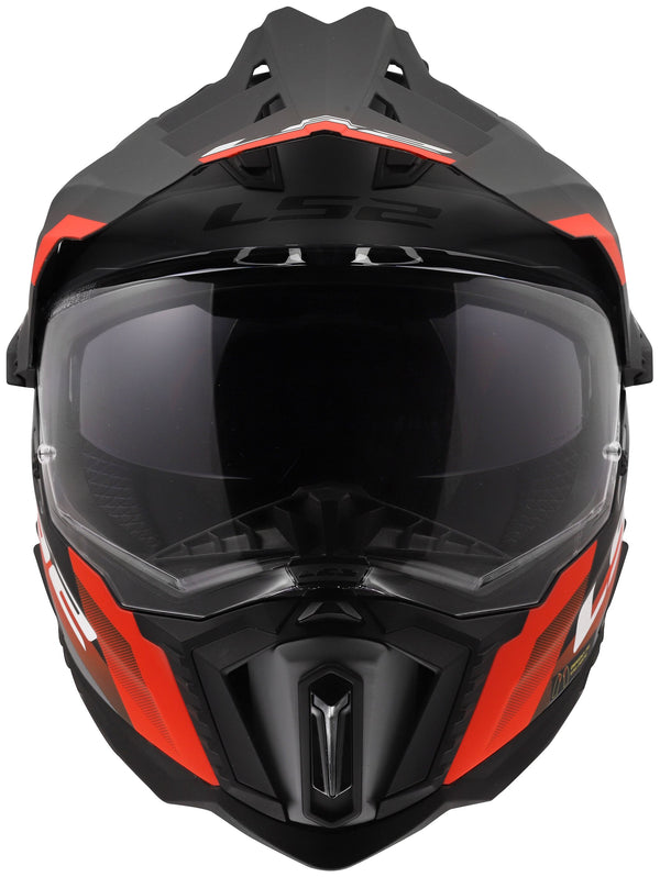 LS2 MX701 Explorer Hexa Zwart/Rood/Grijs Adventurehelm ECE 22.06