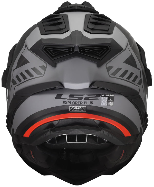 LS2 MX701 Explorer Hexa Zwart/Rood/Grijs Adventurehelm ECE 22.06