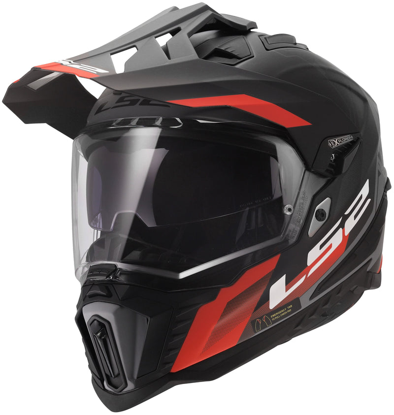 LS2 MX701 Explorer Hexa Zwart/Rood/Grijs Adventurehelm ECE 22.06 – foto 4