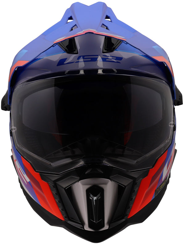 LS2 MX701 Explorer Hexa Wit/Blauw/Rood Adventurehelm ECE 22.06
