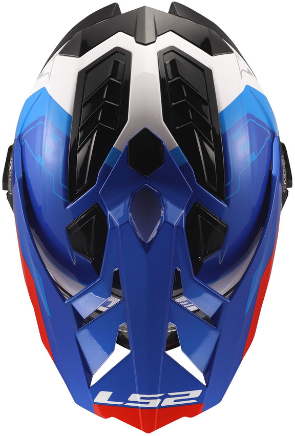 LS2 MX701 Explorer Hexa Wit/Blauw/Rood Adventurehelm ECE 22.06 – foto 3