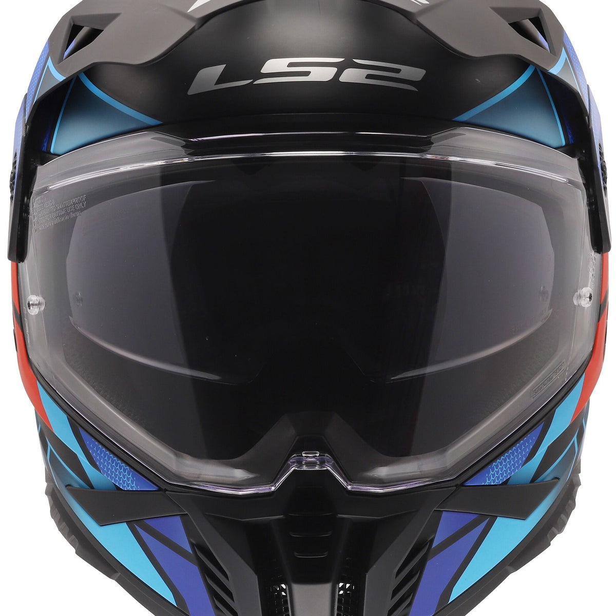 LS2 MX702 Pioneer II Block Zwart/Rood/Blauw Adventurehelm ECE 22.06
