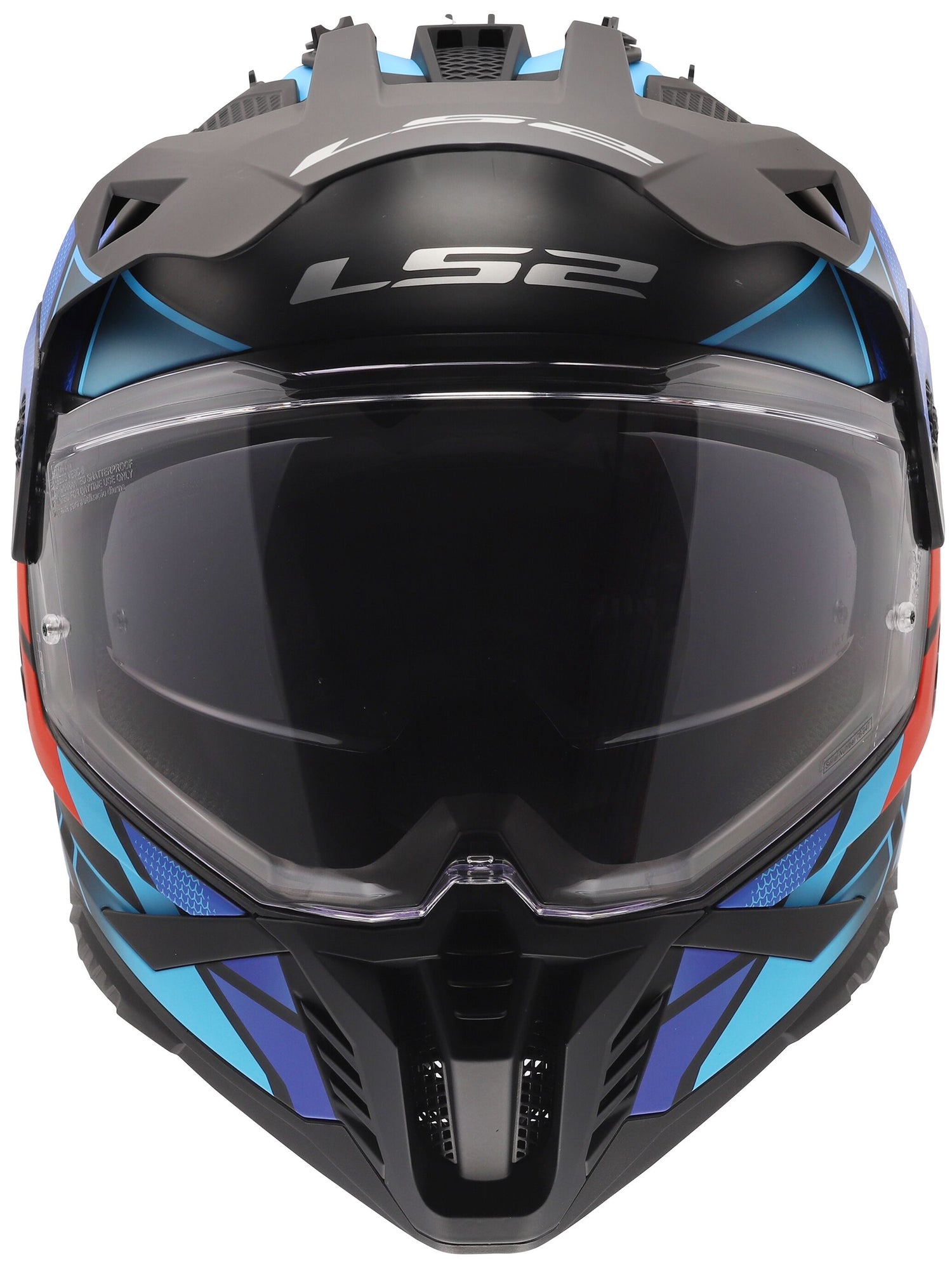 LS2 MX702 Pioneer II Block Zwart/Rood/Blauw Adventurehelm ECE 22.06