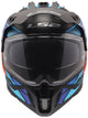 LS2 MX702 Pioneer II Block Zwart/Rood/Blauw Adventurehelm ECE 22.06