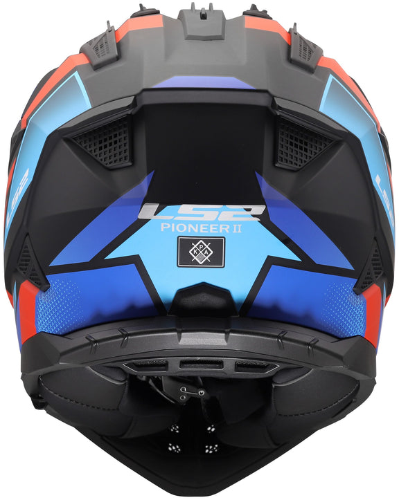 LS2 MX702 Pioneer II Block Zwart/Rood/Blauw Adventurehelm ECE 22.06 – foto 2