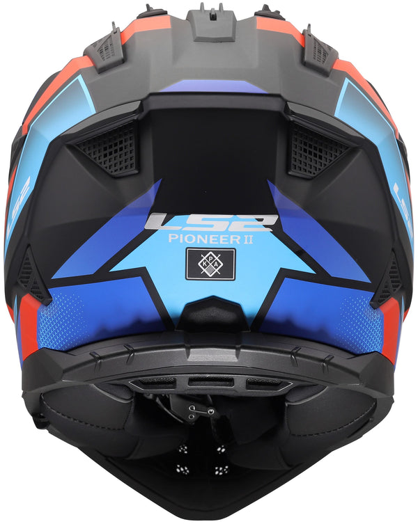 LS2 MX702 Pioneer II Block Zwart/Rood/Blauw Adventurehelm ECE 22.06
