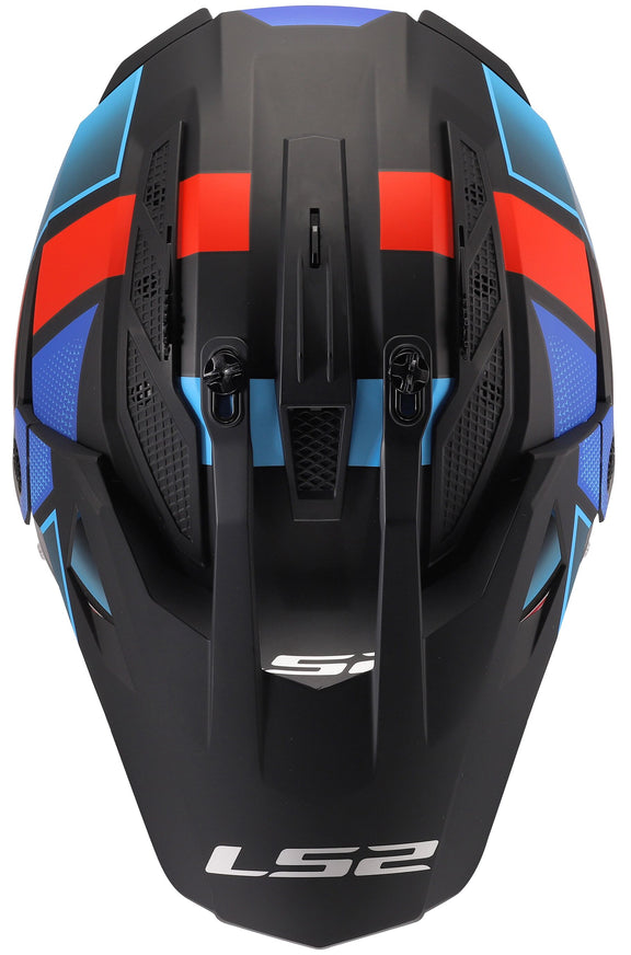 LS2 MX702 Pioneer II Block Zwart/Rood/Blauw Adventurehelm ECE 22.06 – foto 3