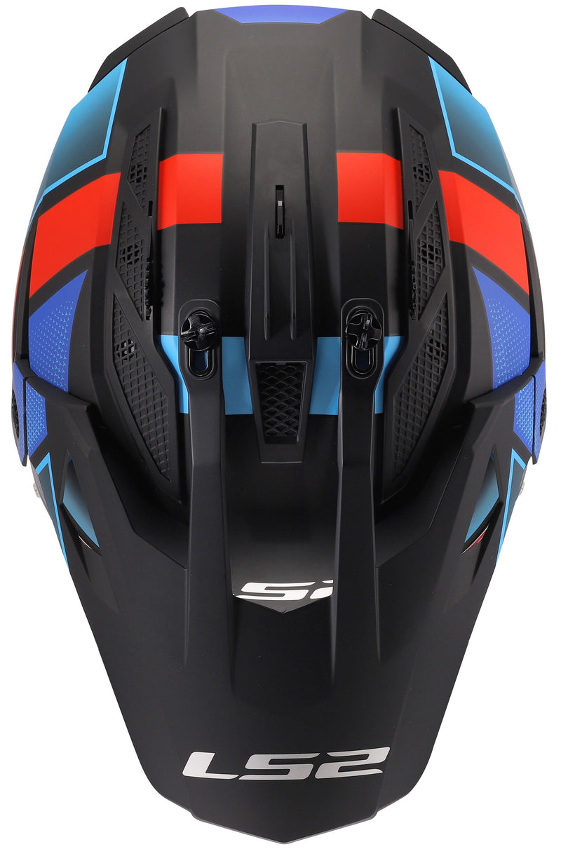 LS2 MX702 Pioneer II Block Zwart/Rood/Blauw Adventurehelm ECE 22.06 – foto 3