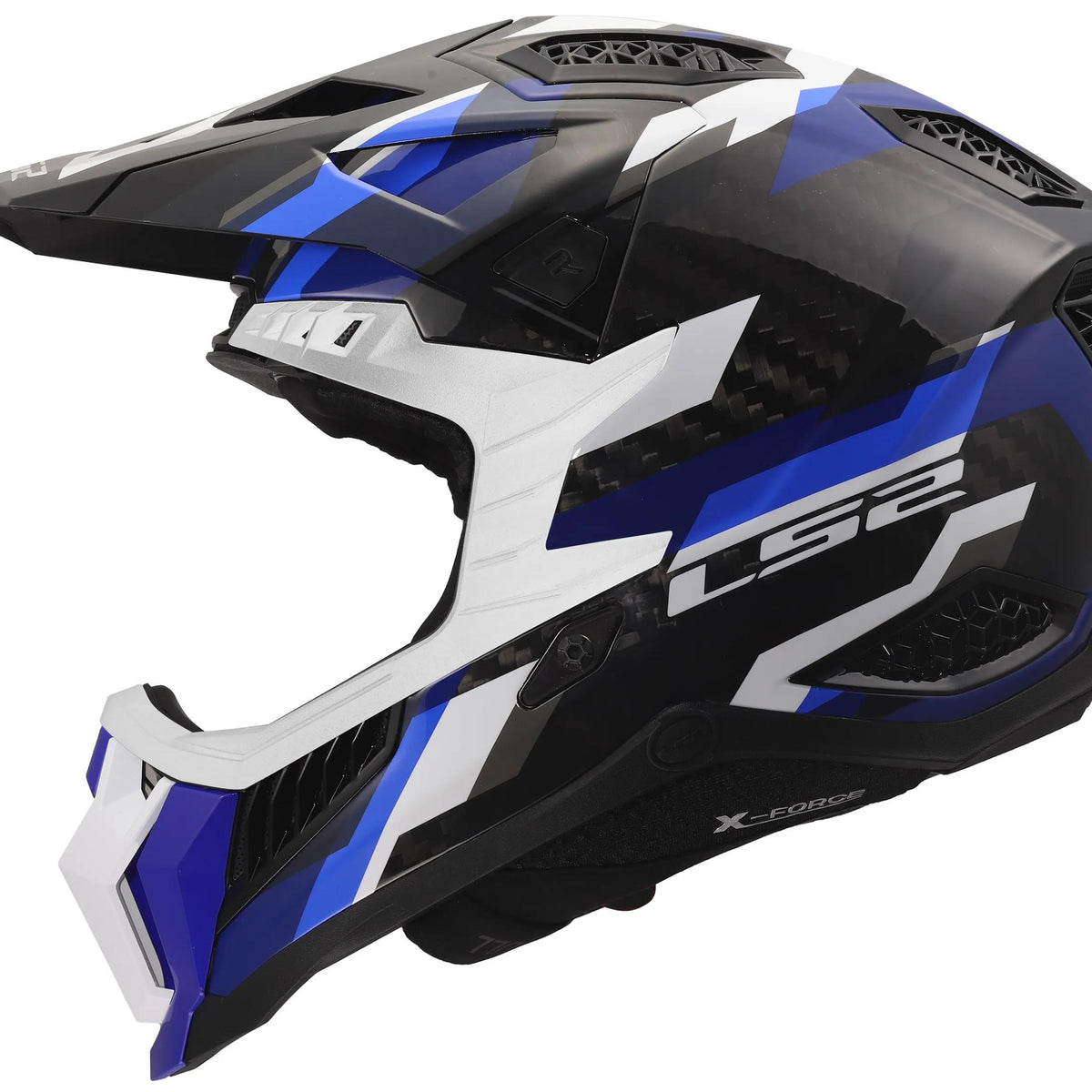 LS2 MX703 X-Force Phantom Blauw/Wit Crosshelm ECE 22.06