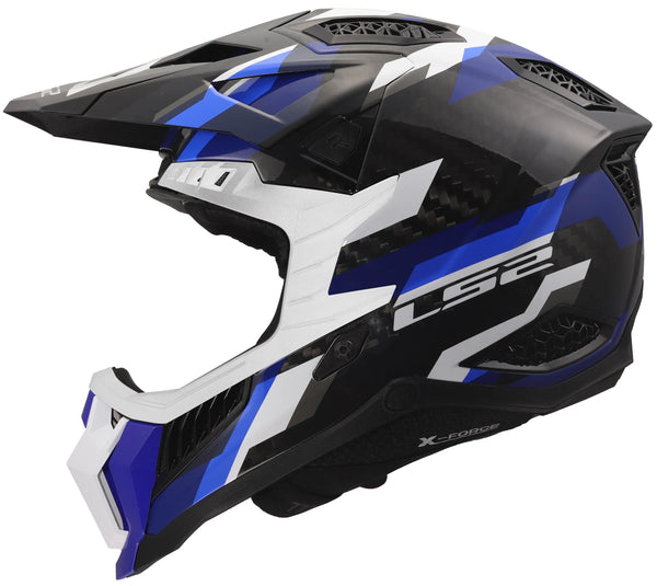 LS2 MX703 X-Force Phantom Blauw/Wit Crosshelm ECE 22.06