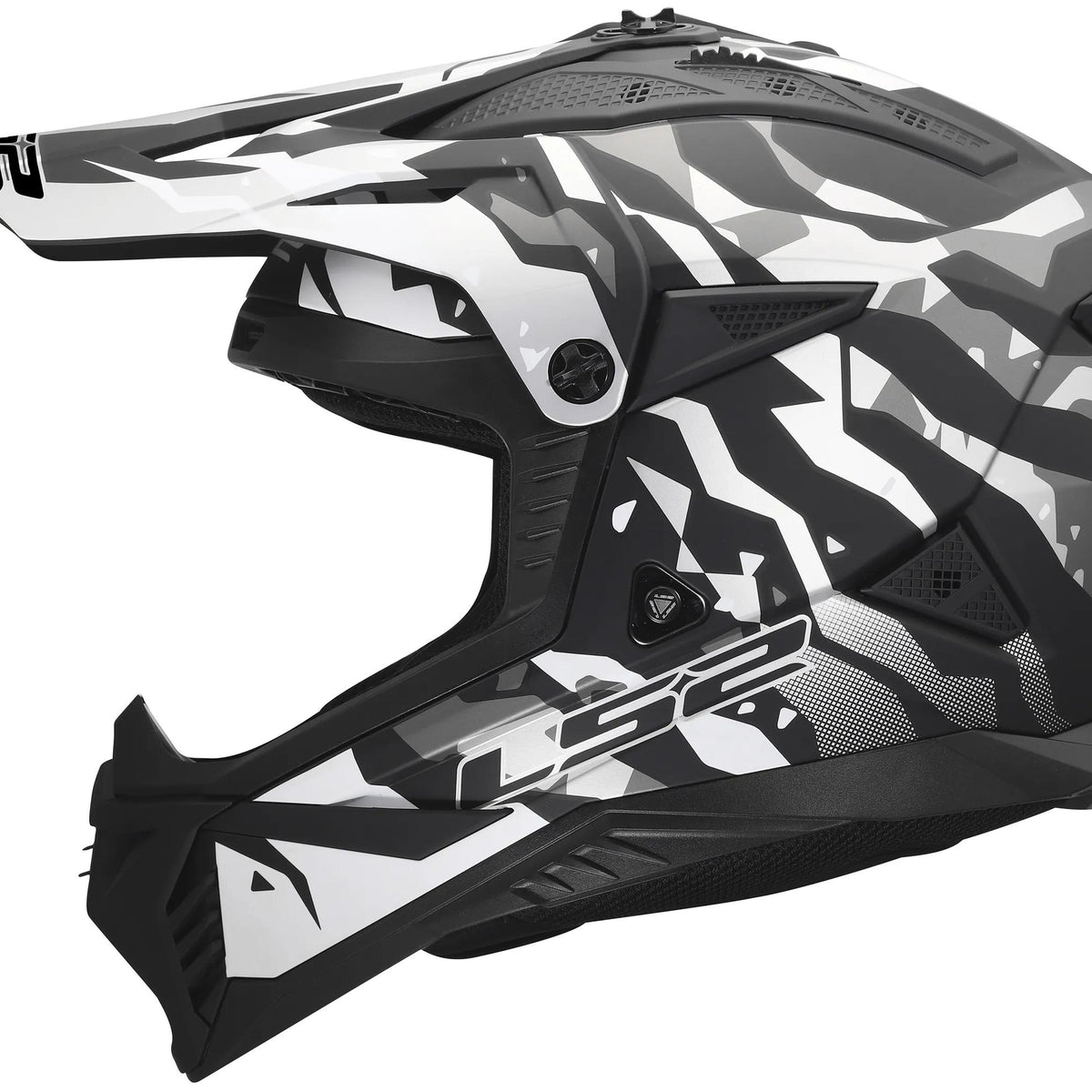 LS2 MX708 Fast II Grotesk Mat Zwart/Grijs Crosshelm ECE 22.06