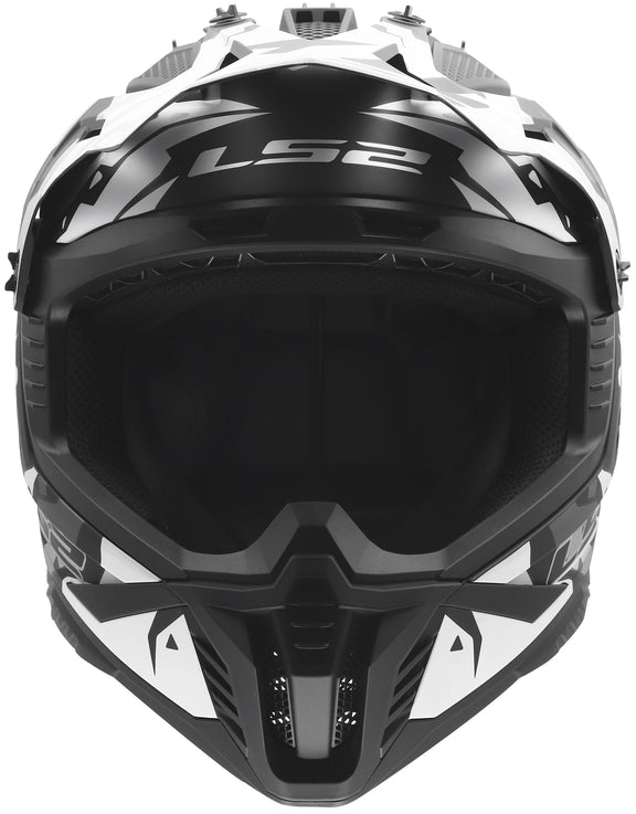 LS2 MX708 Fast II Grotesk Zwart/Grijs/Wit Crosshelm ECE 22.06