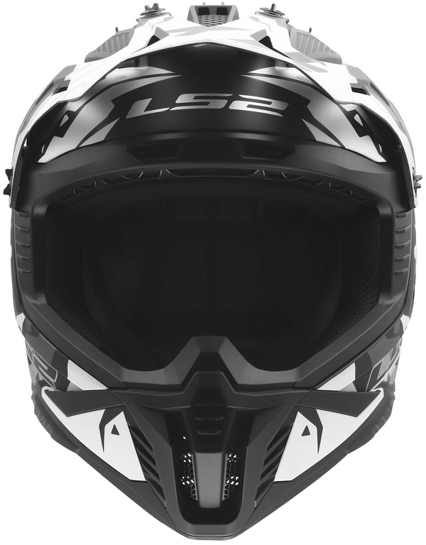 LS2 MX708 Fast II Grotesk Zwart/Grijs/Wit Crosshelm ECE 22.06