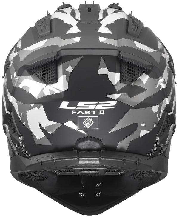 LS2 MX708 Fast II Grotesk Zwart/Grijs/Wit Crosshelm ECE 22.06