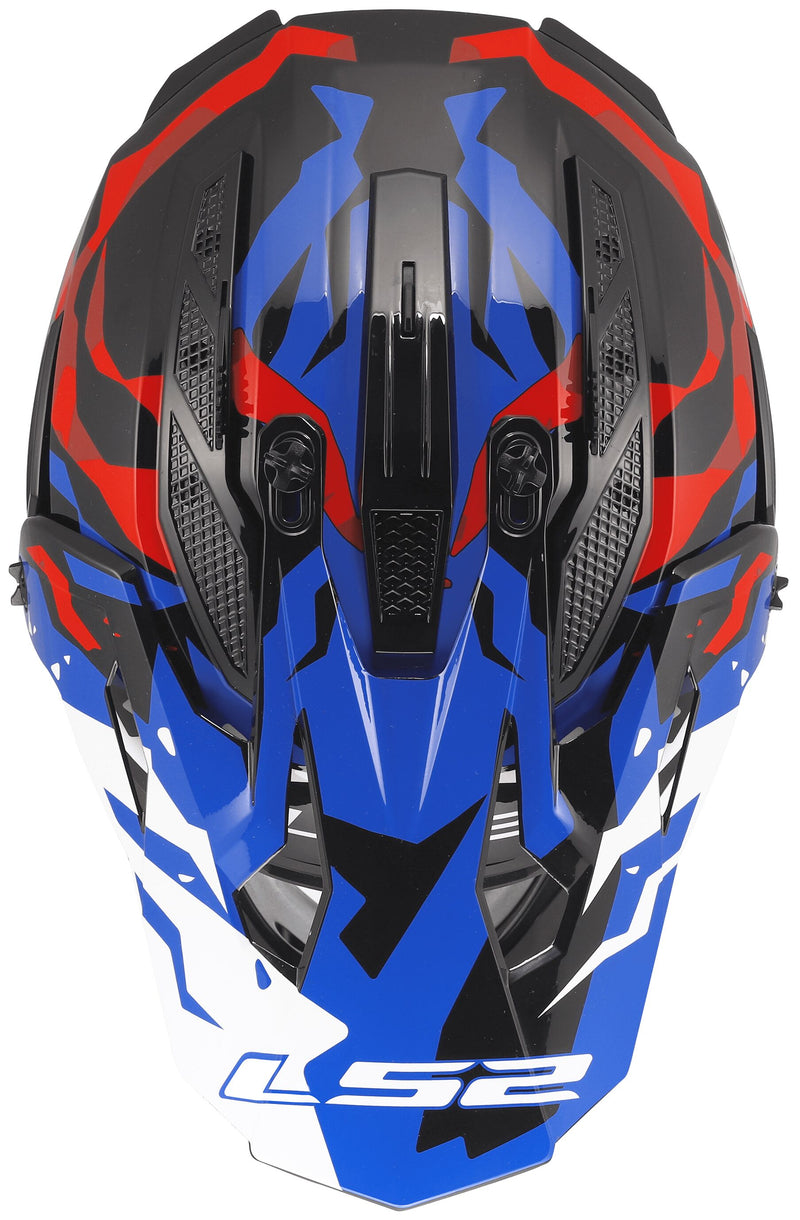 LS2 MX708 Fast II Grotesk Grijs/Blauw/Rood Crosshelm ECE 22.06 – foto 4