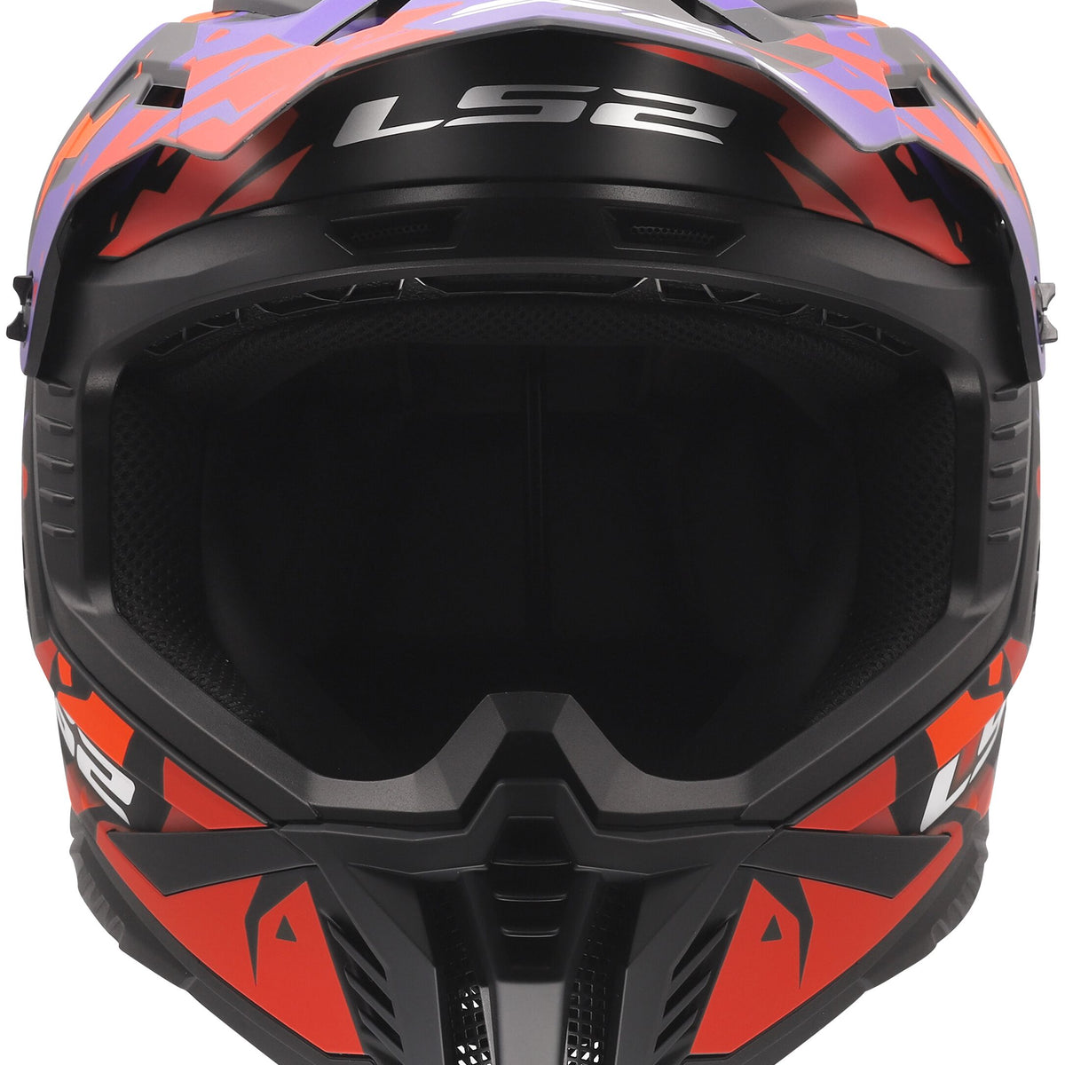 LS2 MX708 Fast II Grotesk Grijs/Paars/Oranje Crosshelm ECE 22.06