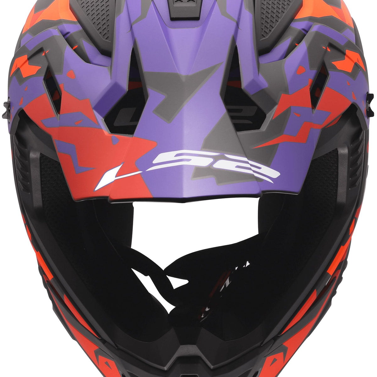 LS2 MX708 Fast II Grotesk Grijs/Paars/Oranje Crosshelm ECE 22.06 – foto 3