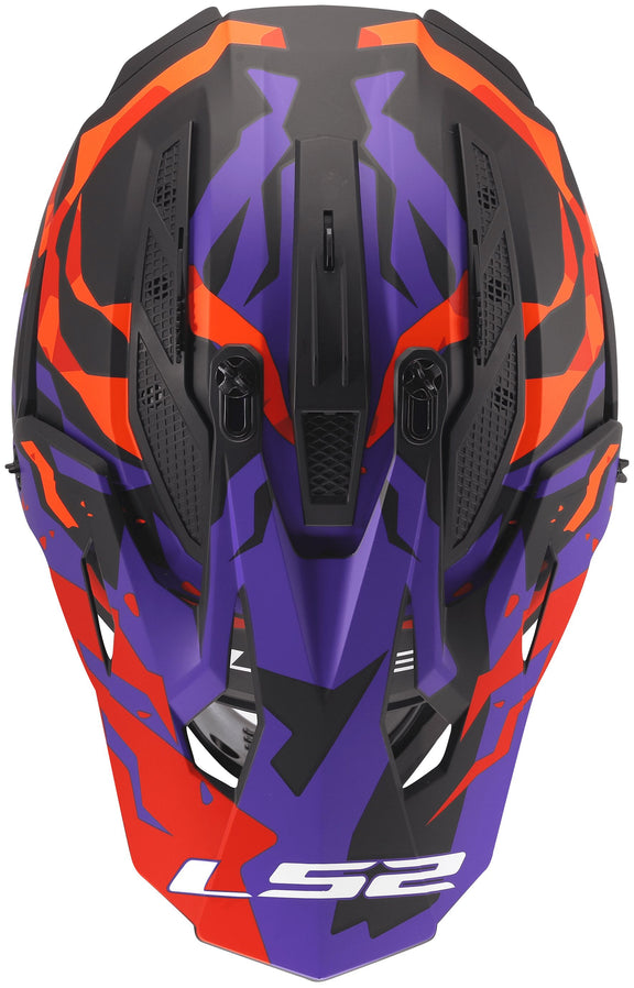 LS2 MX708 Fast II Grotesk Grijs/Paars/Oranje Crosshelm ECE 22.06 – foto 4