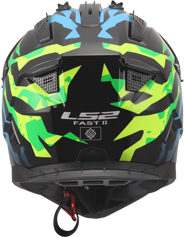 LS2 MX708 Fast II Grotesk Blauw/Roze/Groen Crosshelm ECE 22.06