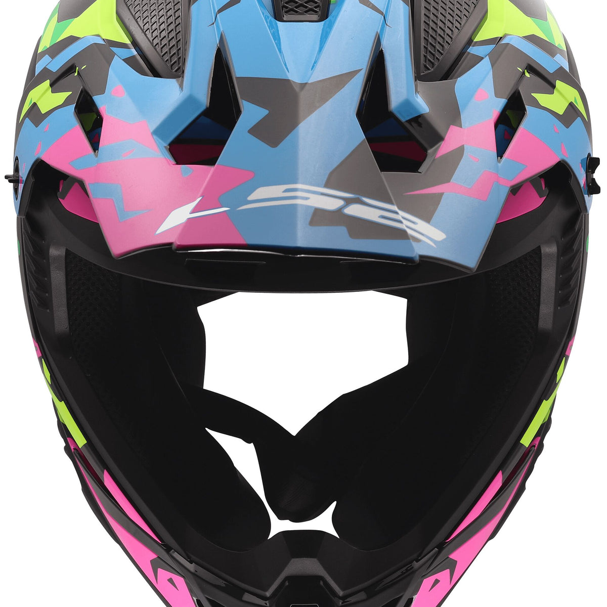 LS2 MX708 Fast II Grotesk Blauw/Roze/Groen Crosshelm ECE 22.06 – foto 3