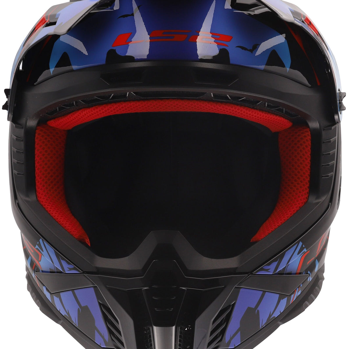 LS2 MX708 Fast II Zombie Zwart/Rood/Blauw Crosshelm ECE 22.06