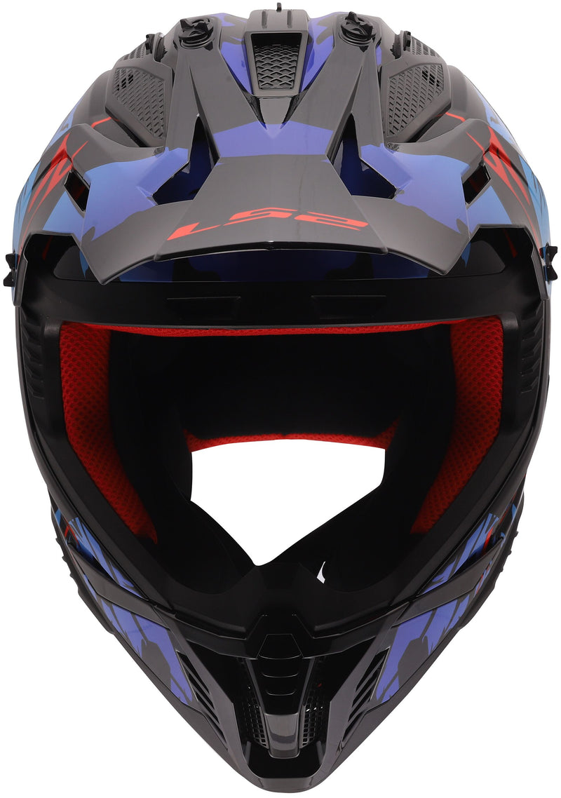 LS2 MX708 Fast II Zombie Zwart/Rood/Blauw Crosshelm ECE 22.06 – foto 3