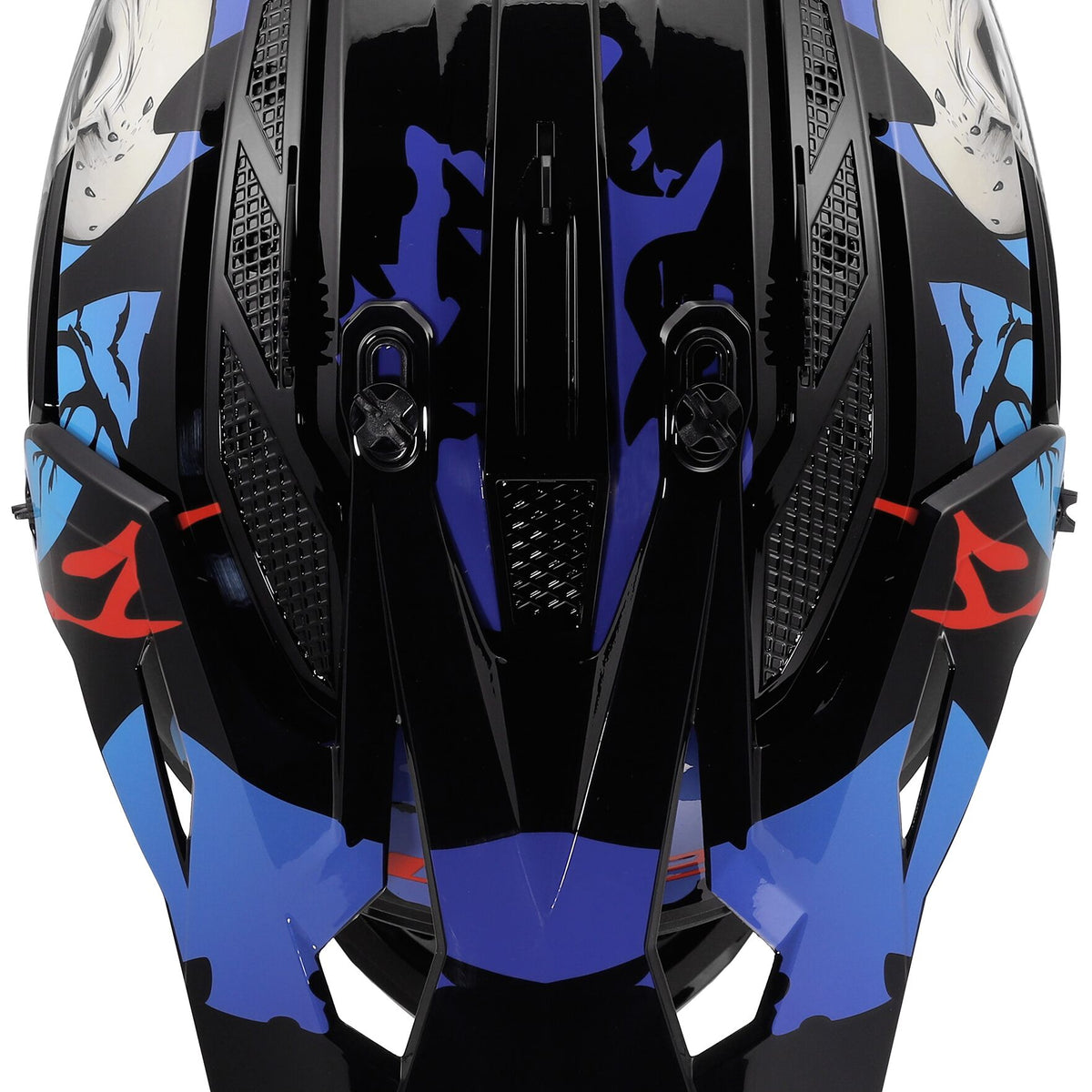 LS2 MX708 Fast II Zombie Zwart/Rood/Blauw Crosshelm ECE 22.06 – foto 4