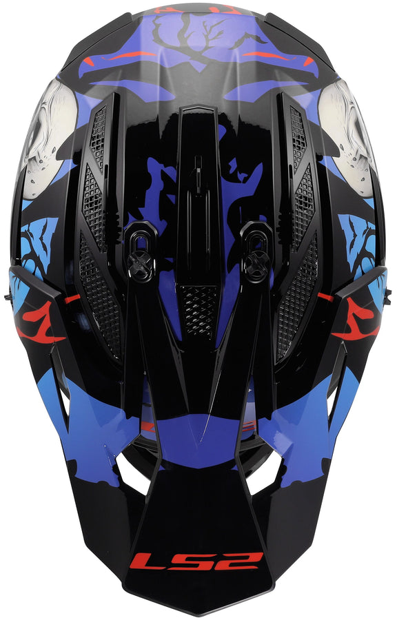 LS2 MX708 Fast II Zombie Zwart/Rood/Blauw Crosshelm ECE 22.06 – foto 4