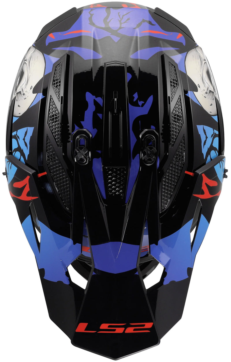 LS2 MX708 Fast II Zombie Zwart/Rood/Blauw Crosshelm ECE 22.06 – foto 4