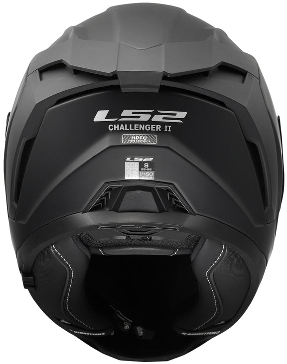 LS2 FF817 Challenger II Solid Mat Zwart Integraalhelm ECE 22.06 – foto 4