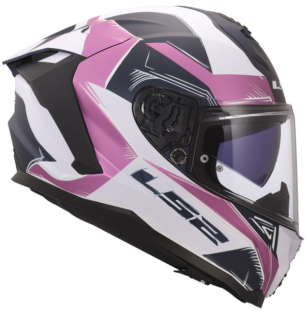 LS2 FF817 Challenger II Flaman Grijs/Wit/Roze Integraalhelm ECE 22.06