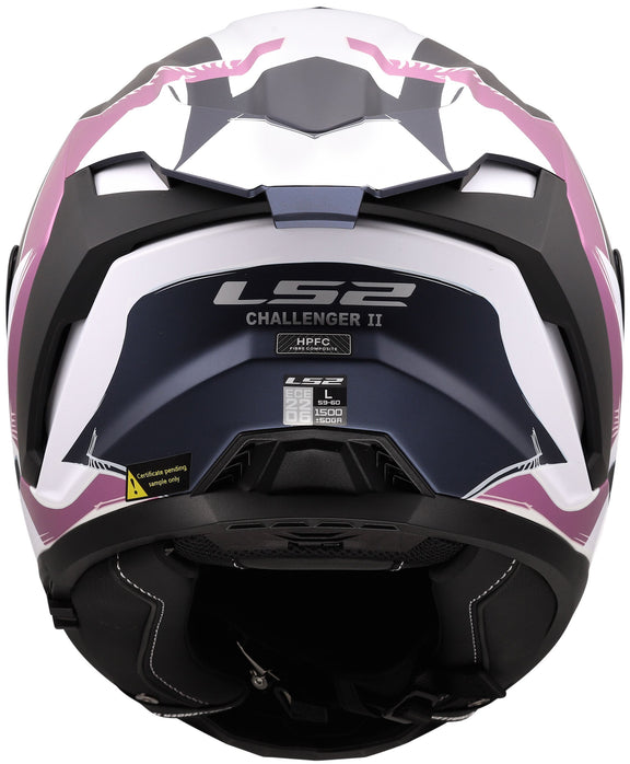 LS2 FF817 Challenger II Flaman Grijs/Wit/Roze Integraalhelm ECE 22.06 – foto 4